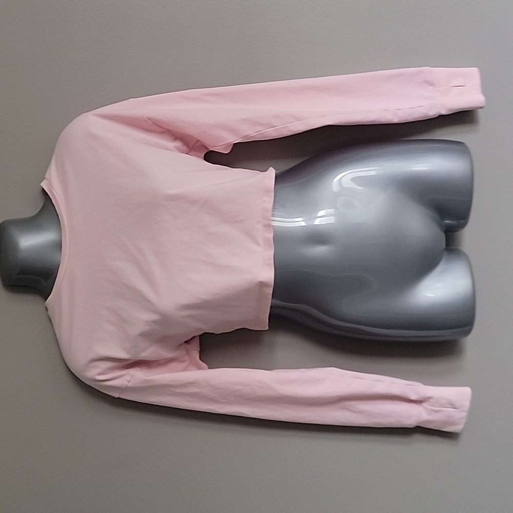 Women's pink long sleeve crop top size m